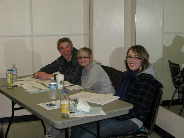 2009 March 8; Russell's daughters Caitlin + Chantal participating in the Food Safe course