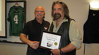 Food Safety 1st, Russell Scott presents Douglas Terry from Melfort Sask. the 9,000th Food Safety 1st certificate!